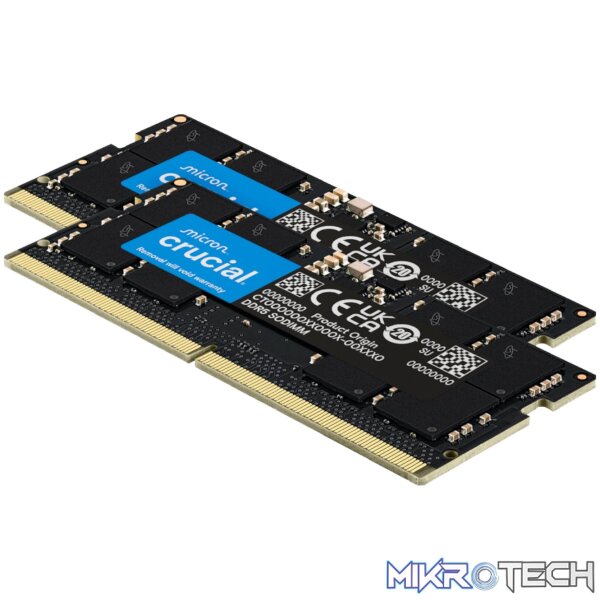 Crucial 128GB 5600MHz DDR5 SODIMM Laptop Memory Kit (2 x 64GB) - Image 2