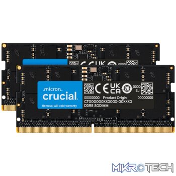 Crucial 128GB 5600MHz DDR5 SODIMM Laptop Memory Kit (2 x 64GB)