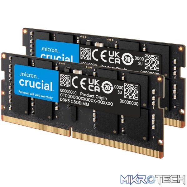 Crucial DDR5-6400 64GB CSODIMM Notebook Memory Kit (2 x 32GB) - Image 2