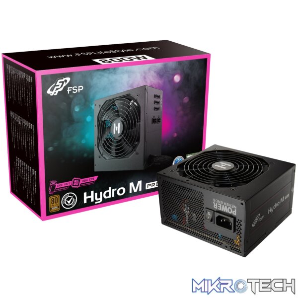 FSP Hydro M Pro 800W 80PLUS Bronze Gen5 Semi-modular Power Supply FSP Hydro M Pro 800W 80PLUS Bronze Gen5 Semi-modular Power Supply
