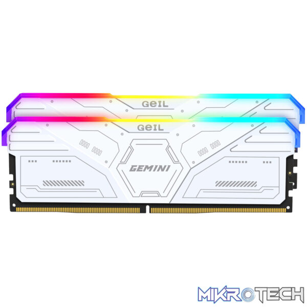 GeIL Gemini RGB 32GB DDR5 6000MHz Desktop Gaming Memory Kit (2 x 16GB) – White GeIL Gemini RGB 32GB DDR5 6000MHz Desktop Gaming Memory Kit (2 x 16GB) – White