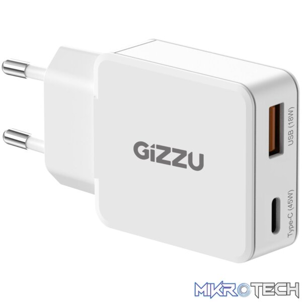 Gizzu 2-Port 45W GaN Wall Charger Gizzu 2-Port 45W GaN Wall Charger