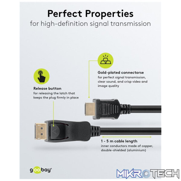 Goobay DisplayPort to HDMI Adapter Cable - Image 5