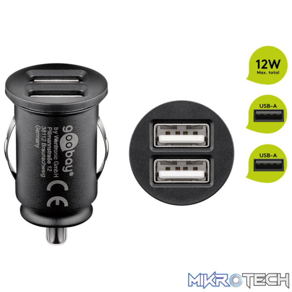 Goobay Dual-USB 12W Car Charger - Image 2