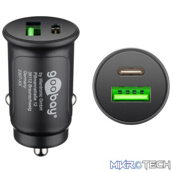 Goobay Dual-USB Fast USB-C PD 27W Car Charger