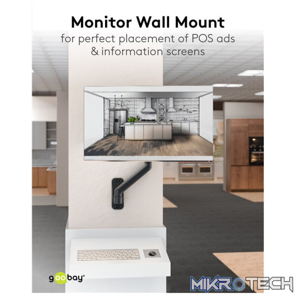 Goobay Single Monitor Wall Mount from 17" to 32" - Image 10