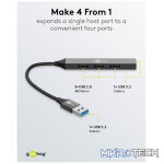 Goobay Slim 4-Port USB Hub, USB-A to 1 x USB-A 3.2 and 3 x USB-A 2.0 - Image 3