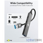 Goobay Slim 4-Port USB Hub, USB-A to 1 x USB-A 3.2 and 3 x USB-A 2.0 - Image 6