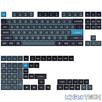 Keychron Double Shot KSA PBT Keycap Set - Dark Grey/Grey/Blue