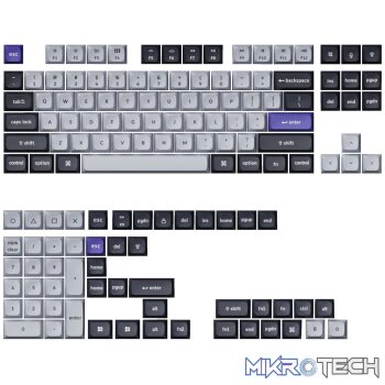 Keychron Double Shot KSA PBT Keycap Set - Dark Grey/White Smoke
