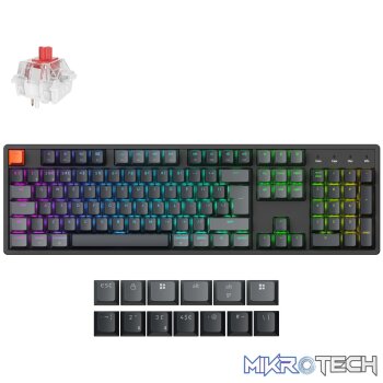 Keychron K10 QMK Full-size RGB Wireless Custom Mechanical Keyboard V.2 (Super RED Switch) – Black