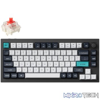Keychron Q1 Max QMK/VIA RGB Wireless Custom Mechanical Keyboard (Gateron RED Switches) - Black
