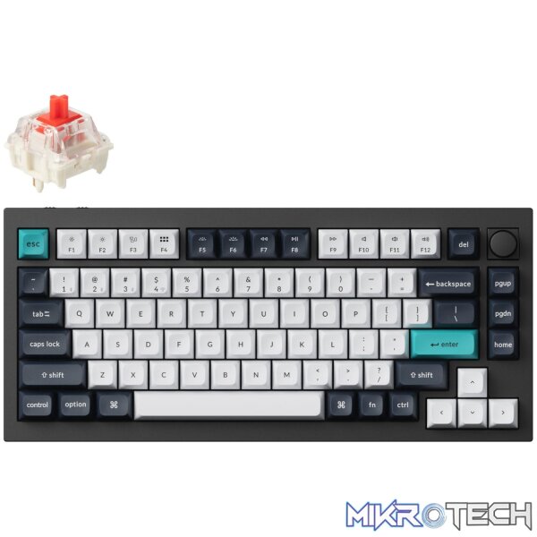 Keychron Q1 Max QMK/VIA RGB Wireless Custom Mechanical Keyboard (Gateron RED Switches) - Black Keychron Q1 Max QMK/VIA RGB Wireless Custom Mechanical Keyboard (Gateron RED Switches) - Black