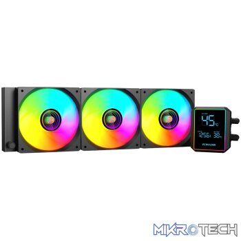 PCBuilder BLIZZARD FREEZE 360mm AIO ARGB Liquid CPU Cooler - Black