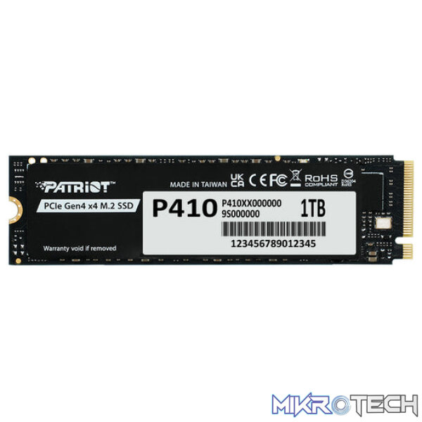 Patriot P410 PCIe Gen4 x4 M.2 2280 1TB SSD Patriot P410 PCIe Gen4 x4 M.2 2280 1TB SSD