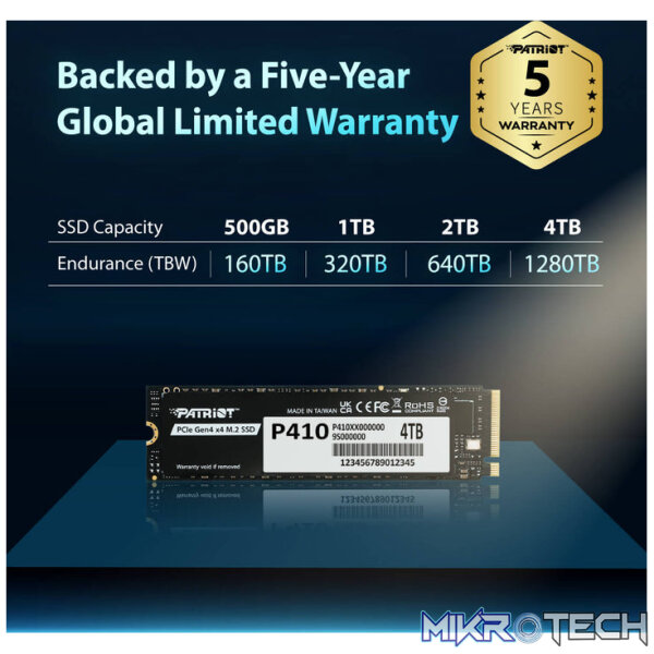 Patriot P410 PCIe Gen4 x4 M.2 2280 1TB SSD - Image 8