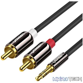 UGreen AV116 RCA to AUX 3.5mm Audio Cable 2M - Black