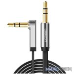UGreen AV119 Right-angled 3.5mm Flat Aux Cable 1.5m - Black/Silver