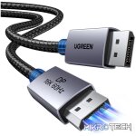 UGreen DP131 DisplayPort 2.1 Braided Cable 1M ( 80Gbps | 16K | 60Hz ) - Black/Grey - Image 2