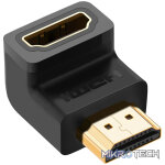 UGreen HD112 HDMI 4K Male to Female Down-angled Connector - Black - Image 2