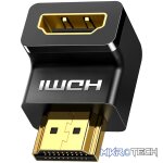 UGreen HD112 HDMI 4K Male to Female Down-angled Connector - Black