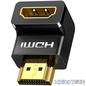 UGreen HD112 HDMI 4K Male to Female Down-angled Connector - Black