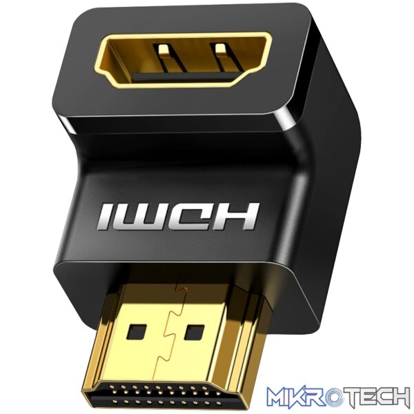 UGreen HD112 HDMI 4K Male to Female Down-angled Connector - Black UGreen HD112 HDMI 4K Male to Female Down-angled Connector - Black