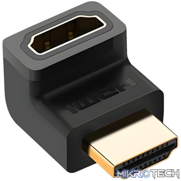 UGreen HD112 HDMI 4K Male to Female Up-angled Connector - Black - Image 2