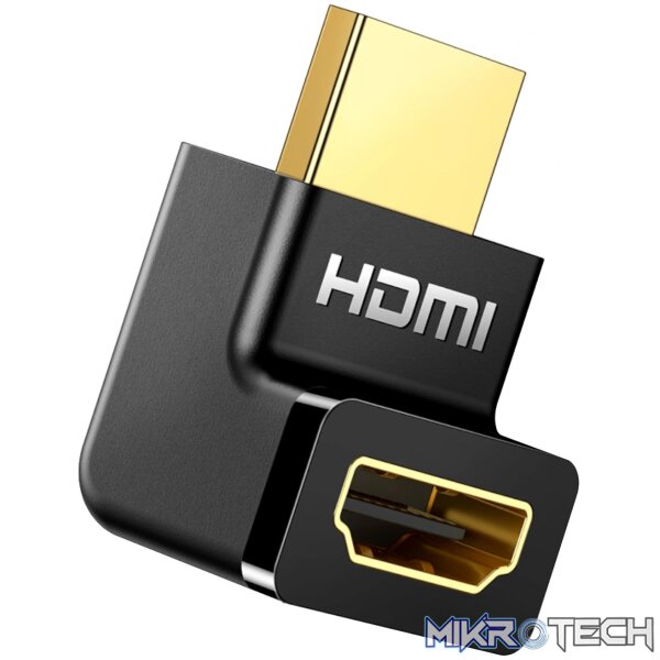 UGreen HD112 HDMI 4K Male to Female Up-angled Connector - Black UGreen HD112 HDMI 4K Male to Female Up-angled Connector - Black