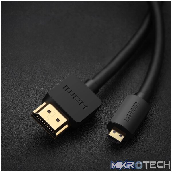 UGreen HD127 Micro HDMI to HDMI 2.0 Cable 1.5M - Black - Image 2