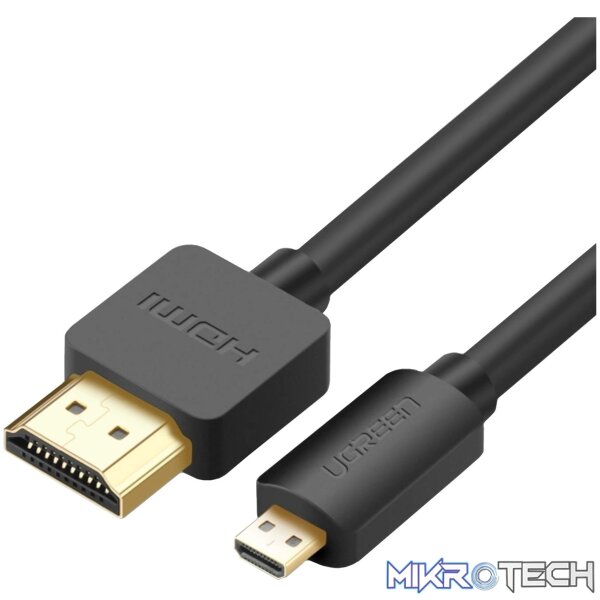 UGreen HD127 Micro HDMI to HDMI 2.0 Cable 1.5M - Black UGreen HD127 Micro HDMI to HDMI 2.0 Cable 1.5M - Black