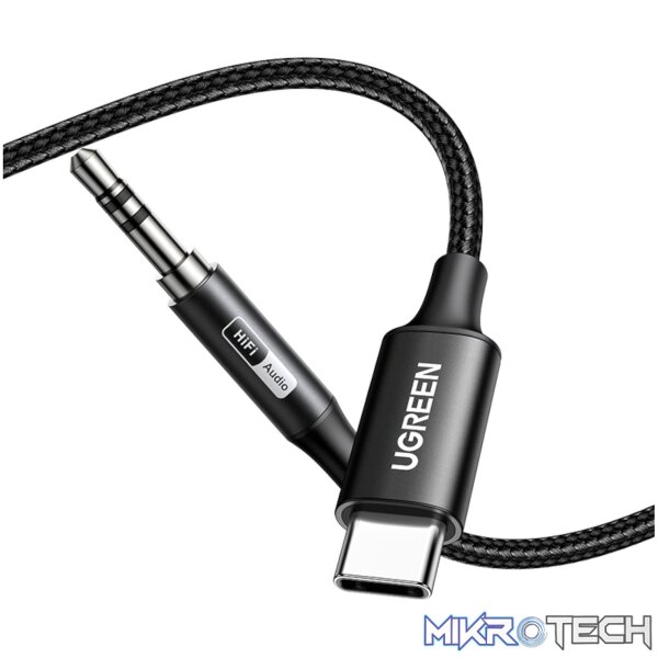 UGreen USB Type-C to 3.5mm AUX Audio Cable 2M - Black - Image 2