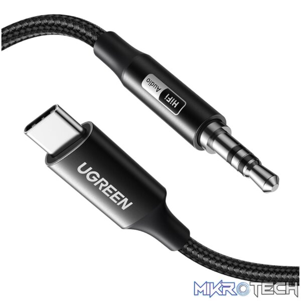 UGreen USB Type-C to 3.5mm AUX Audio Cable 2M - Black - Image 3