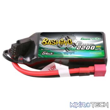 11.1V 2200mAh 3S 35C G-Tech Smart Bashing LiPo Battery: Deans