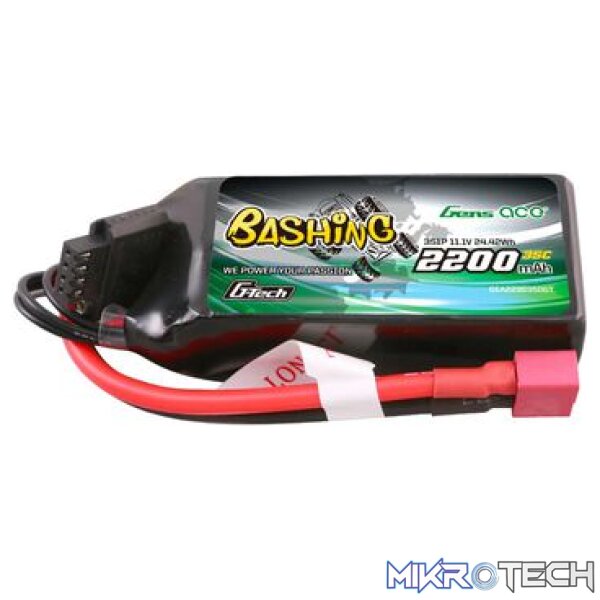 11.1V 2200mAh 3S 35C G-Tech Smart Bashing LiPo Battery: Deans 11.1V 2200mAh 3S 35C G-Tech Smart Bashing LiPo Battery: Deans
