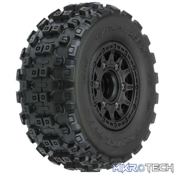 1/10 Badlands MX M2 Fr/Rr 2.2"/3.0" SC Mounted 12mm Blk Raid (2) 1/10 Badlands MX M2 Fr/Rr 2.2"/3.0" SC Mounted 12mm Blk Raid (2)