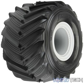 1/10 Demolisher F/R 2.6"/3.5" MT Tyres Mounted 12mm Grey Wheels (2)