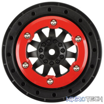 1/10 ProTrac F-11 Front/Rear 2.2"/3.0" 12mm SC Wheels (2) Red/Blk