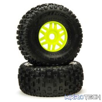 1/7 dBoots Fortress Front/Rear 2.4/3.3 Pre-Mounted Tyres 17mm Hex Green (2)