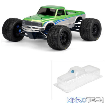1/8 1972 Chevy C-10 Long Bed Clear Body: Monster Truck