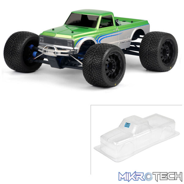 1/8 1972 Chevy C-10 Long Bed Clear Body: Monster Truck 1/8 1972 Chevy C-10 Long Bed Clear Body: Monster Truck