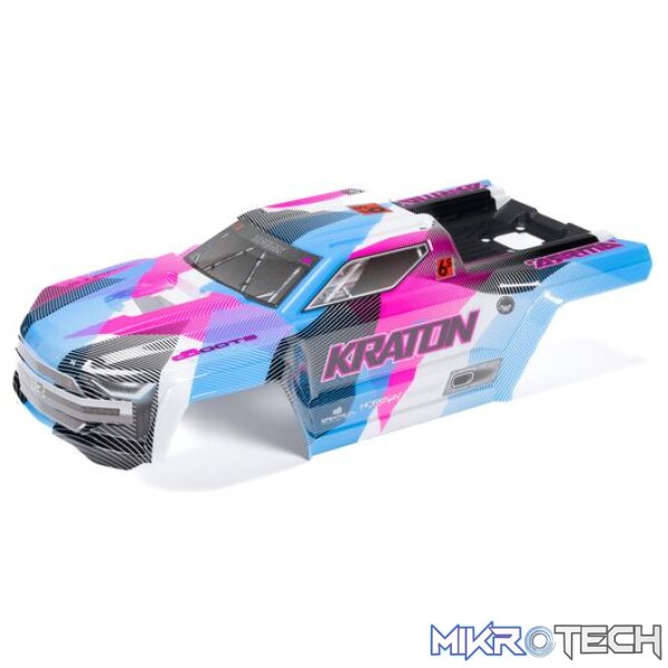 1/8 Painted Body with Decals Blue/Pink: KRATON 6S BLX V6 1/8 Painted Body with Decals Blue/Pink: KRATON 6S BLX V6