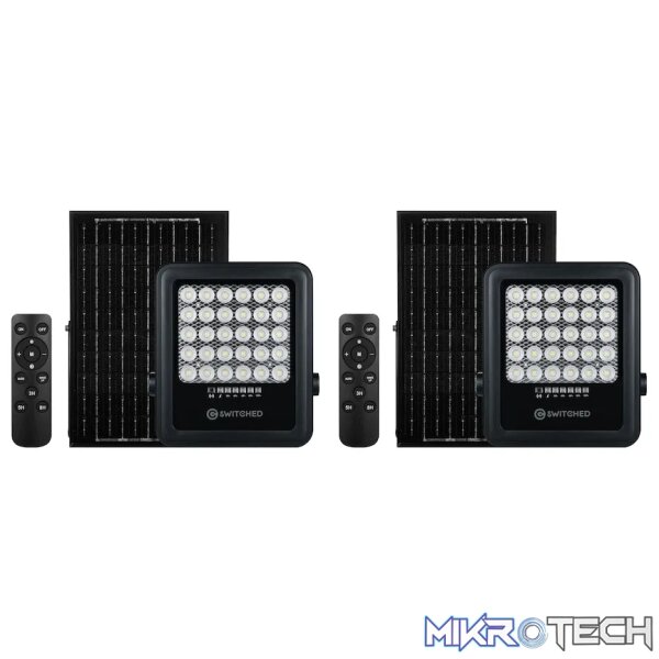 2 x Switched 100w Solar Floodlight with Remote 2 x Switched 100w Solar Floodlight with Remote