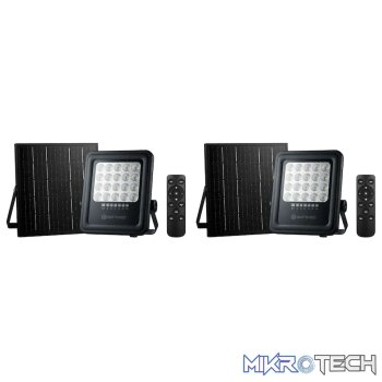 2 x Switched - 50w Solar Floodlight with Remote