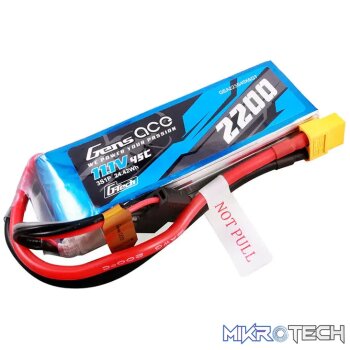2200mAh 11.1V 3S1P 45C LiPo Battery with XT60