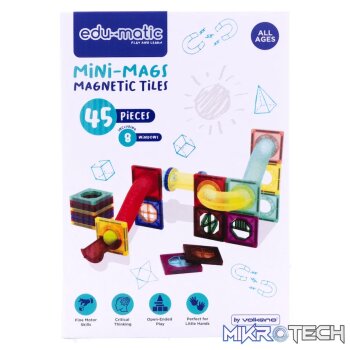 45 Magnetic Tiles and Marble Run Parts