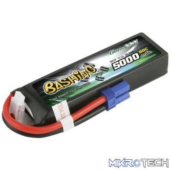 5000mAh 11.1V 3S1P 60C LiPo Battery with EC5 - Bashing