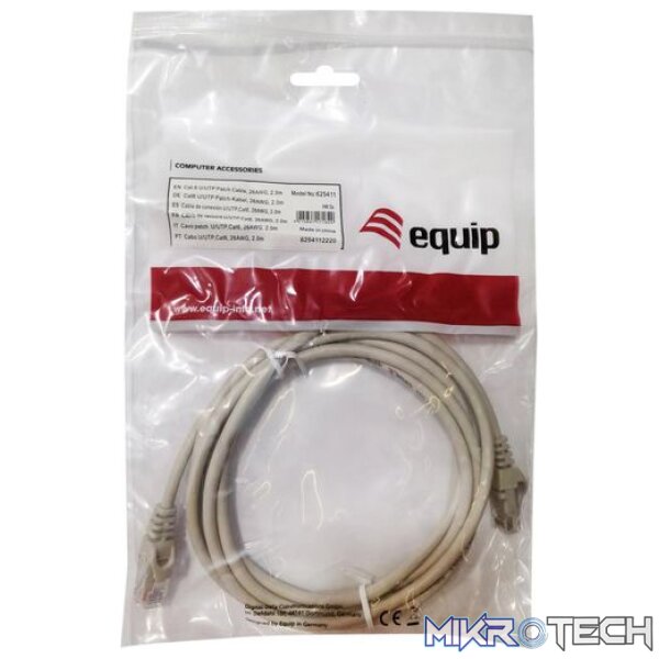 625413 Cat.6 U/UTP Patch Cable, 0.25m , Beige - Image 4