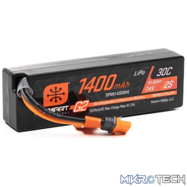 7.4V 1400mAh 2S 30C Smart G2 LiPo Battery IC2 7.4V 1400mAh 2S 30C Smart G2 LiPo Battery IC2
