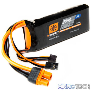 7.4V 2000mAh 2S 15C Smart LiPo Receiver Battery: Universal Receiver IC3